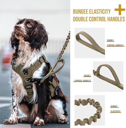 OneTigris Tactical Bungee Leash with 2 Handles Quick Release (Tan) - Image 4