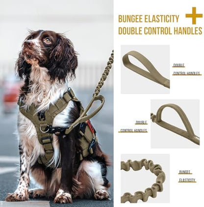 OneTigris Tactical Bungee Leash with 2 Handles Quick Release (Tan) - Image 4