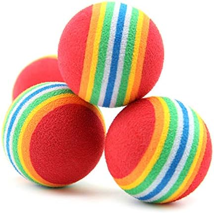 VOVIGGOL 12 Pack Rainbow Cat Toy Balls Soft EVA Foam Interactive Indoor Kittens Favorite Toys 1.38" Dia. Small Dogs Puppies Toy Balls Bulk Activity Chase Quiet Play Sponge Ball - Image 5