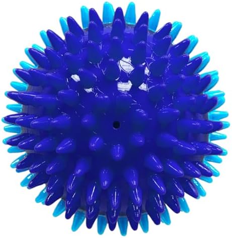 Nerf Dog 3.7in TPR 3-Part Spike Squeak Ball Dog Toy - Dark Blue/Light Blue (Pack of 2) - Image 6