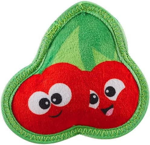 Outward Hound Tough Skinz Durable Squeaky Dog Toy with Two Tough Layers, Cherries, Red, Small by OutwardHound