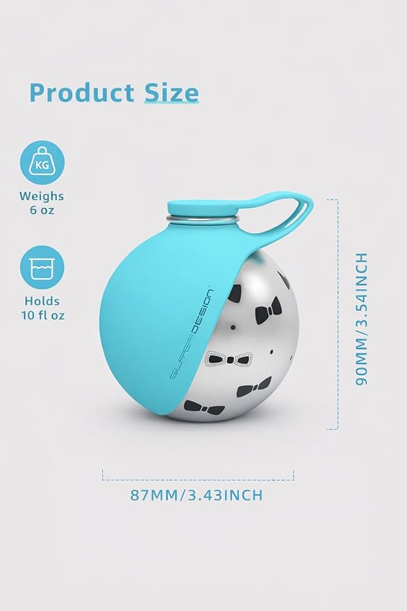 Portable Dog Water Bottle & Bowl for Small Dog: 2-in-1 Leak-Proof & Insulated, Dog Travel Water Dispenser, Round Stainless Steel Bottle with Detachable Bowls - Walking & Hiking (2-red)