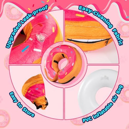 Grand Line Donut Inflatable Collar for Dogs and Cats, Soft Recovery Dog Cone After Surgery, Protective Pet Neck Cone for Small, Medium, Large Dogs, Not Block Vision (Pink, XL) - Image 6