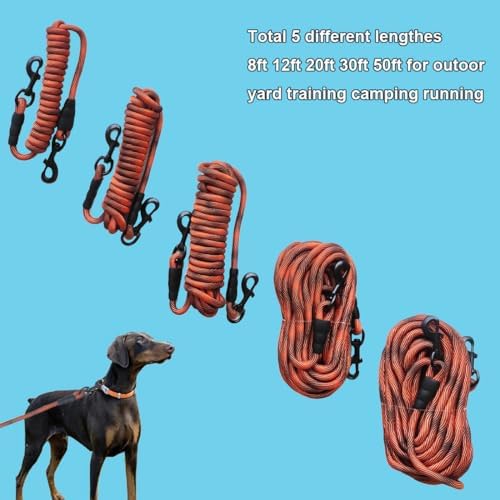 BTINESFUL Dog Tie Out 8/12/20/30/50/75ft Long Tether Rope Dog Lead for Yard - Image 5