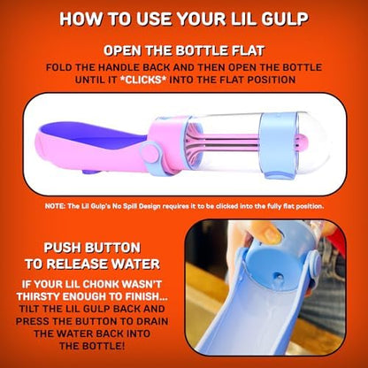 Lil Gulp Dog Water Bottle 15 Fl oz Portable Travel Bottle (Cotton Candy) - Image 4