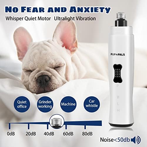 Upgrade Dog Nail Grinder with 5 LED Shadow Free Light, Dog Nail Trimmer Protect Pet Paws from Over Grinding with 2 Speed Super Power Motor, with one aditional Concave-Shaped Replacement Head - Image 5