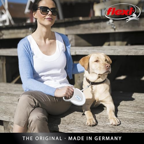 FLEXI® Style Tape Retractable Dog Leash, Medium, 16 ft - White/Grey - Image 5