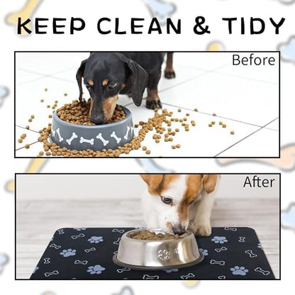 Pet Cat Dog Food Mat Non Slip Mat for Dog Water Bowl Mat Quick Dry Absorbent Cat Feeding Mat, 32 * 17 in, Brown - Image 6