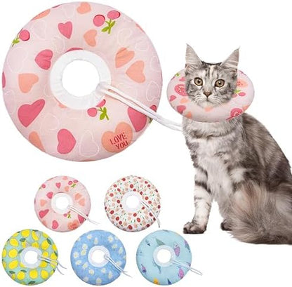 Seyezo Cat Cone Collar Soft, Adjustable Cat Recovery Cone, Pink Heart, M by Seyezo