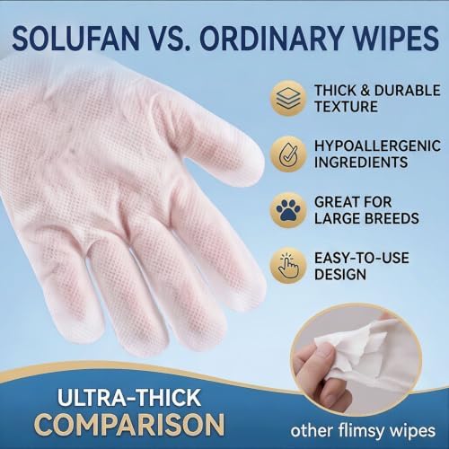 Pet Cleansing Glove Wipes for Dogs & Cats, 20 Count Hypoallergenic No-Rinse Pet Grooming Wipes with Aloe Vera, Thick & Durable Cleaning Gloves for Paws, Coat & Body, Ideal for Home & Travel - Image 3