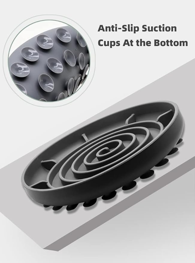 Slow Feeder Bowl,Soft Silicon Rubber Slow Feeder Slow Down Eating Time for Dog Cat Puppy Pet with Stong Suction Cups for Dog Bowls Slow Eating Bowls