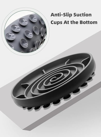 Slow Feeder Bowl,Soft Silicon Rubber Slow Feeder Slow Down Eating Time for Dog Cat Puppy Pet with Stong Suction Cups for Dog Bowls Slow Eating Bowls