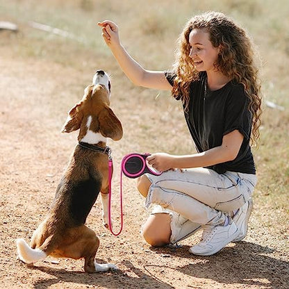 Segarty Pink Retractable Dog Leash, 16ft Heavy Duty Walking Dog Leash for Medium Small Dogs up to 44lb, Anti-Slip Handle 360°Tangle-Free Nylon Tape, One-Handed One Button Lock and Release - Image 7