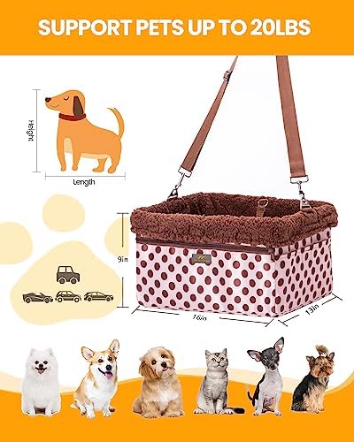 Dog Car Seats for Small Dogs, Upgrade Dog Booster Seat with Metal Frame Construction with Double-Layer Oxford, Perfect for Small Pets,XL-UP TO 20LBS - Image 3
