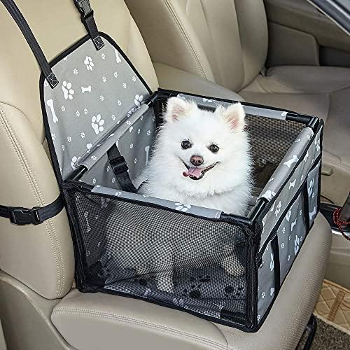 GENORTH Dog Car Seats for Small and Medium Dogs,Portable Puppy/Pet Car Booster Seat with Clip-On Leash and Mesh Window for Pet Up to 20 lbs by GENORTH