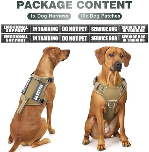 WINSEE Tactical Dog Harness, No Pull Dog Harness for Medium Large Dogs with Handle & Molle, Military Service Dog Vest Harness in Training Pet Harness for Small Dogs - Image 2