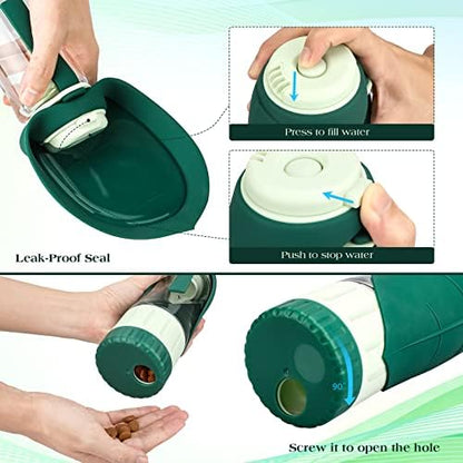 TIOVERY Upgraded Dog Water Bottle, Portable Dog Cat Puppy Pet Water Dispenser Feeder with Drinking Cup and Food Container Leak Proof for Outdoor Walking, Travel, Hiking 12OZ - Image 4