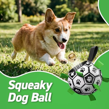 QDAN Dog Soccer Balls with Bell Inside, Squeaky Dog Balls, Birthday Gifts - Image 4