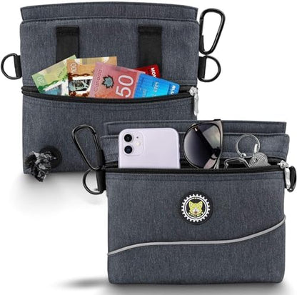 Viklluyr Dog Treat Pouch with Magnetic Closure, 2 Zip Pockets, Removable Inner Pocket, Padded Shoulder Strap, Perfect Food Bag for Agility Training - Including Carabiner - Image 6