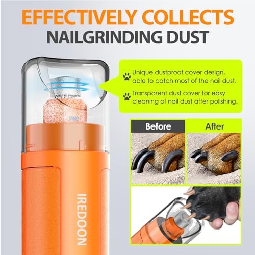 IREDOON Dog Nail Grinder with 4 LED Lights, 3 Speeds Super Quiet for Pets - Image 3