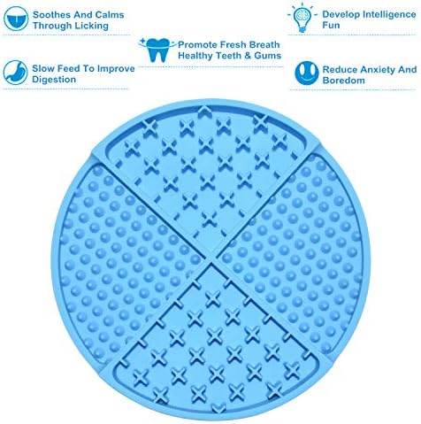 Bangp Silicone Dog & Cat Lick Mat and Slow Feeder,Extends Mealtime for Fast Eaters and Reduces Anxiety,Heavy-Duty Design,Dishwasher Safe,Perfect for Yogurt,Treats,Peanut Butter (Blue) - Image 6