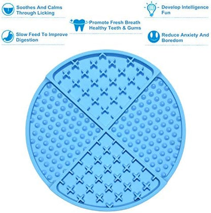 Bangp Silicone Dog & Cat Lick Mat and Slow Feeder,Extends Mealtime for Fast Eaters and Reduces Anxiety,Heavy-Duty Design,Dishwasher Safe,Perfect for Yogurt,Treats,Peanut Butter (Blue) - Image 6