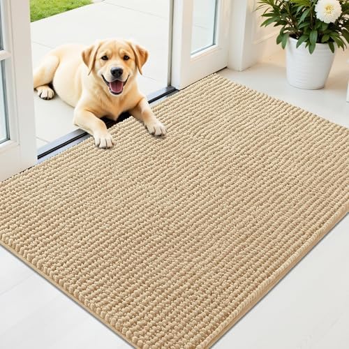 OLANLY Dog Door Mat for Muddy Paws 44x32, Extra Absorbent Chenille Mud Mat by OLANLY