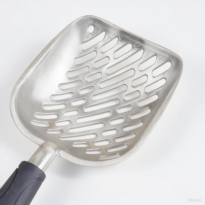 Navy Handle Giant Metal cat Litter Scoop Stainless Steel Oblique Hole Litter Box Scoop Size 13.58" Lx5.51 Wx1.97 H