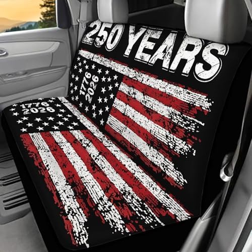 AFPANQZ 1776-2026 Years Print Car Accessories for Women 2 Pcs Back Seat Cushion, Split Bench Covers Universal Rear Seat Protector for SUV Trucks Sedan - Image 2