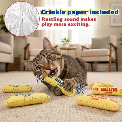 4Pcs Butter Catnip Crinkle Paper Sound Toys for Cat, Catmint Cat Toy Gift - Image 2