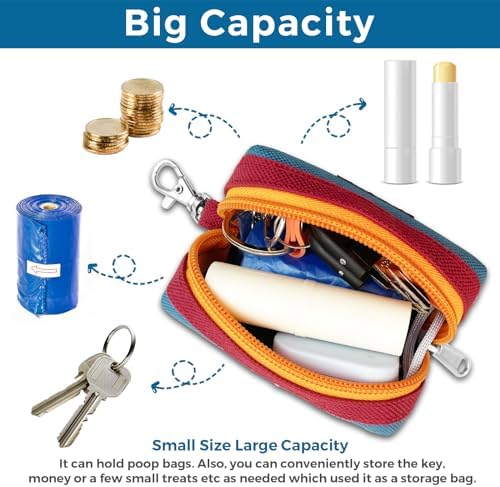 Dog Poop Bag Holder for Leash, Large-Capacity Canvas Pouch, Blue - Image 5