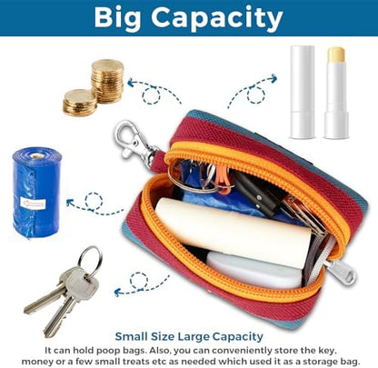 Dog Poop Bag Holder for Leash, Large-Capacity Canvas Pouch, Blue - Image 5