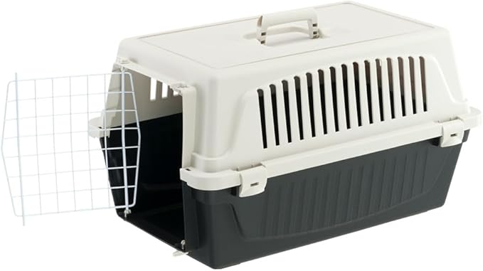 Ferplast Cat Carrier Small Dog Carrier, Secure, Practical, Easy to Clean, Durable Pet Dog/Cat Travel Box Cage up to 8 Kg. 58 x 37 x h 32 cm. Black
