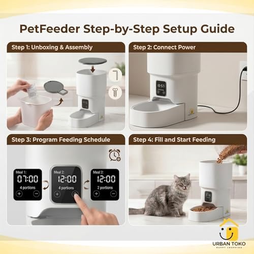Automatic Pet Feeder for Cats & Dogs – 4L Button Type Programmable Timed Food Dispenser with Portion Control, Battery Backup, and Secure Locking Lid for Healthy Pet Routines - Image 5