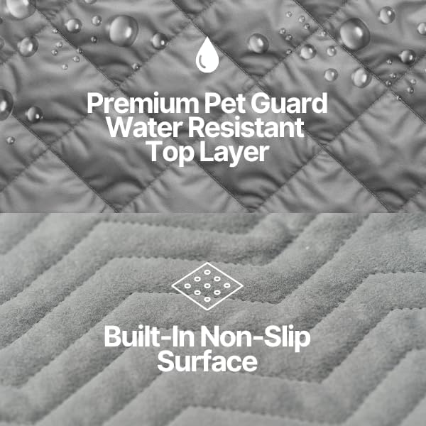 Formosa Covers Deluxe Dog Car Seat Hammock Quilted Cover with Non-Slip Backing Best for Cars Trucks and SUVs Make Travel with Your Pet Always an Option - 56" W x 60" L, Grey