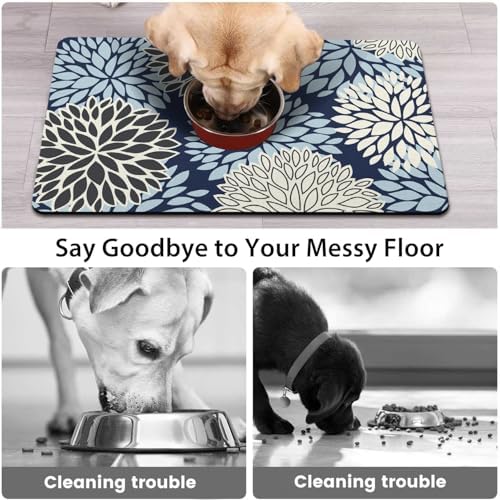Dog Food Mat for Floors, Absorbent Pet Cat Food Bowl Mat, 17x27 in - Image 2