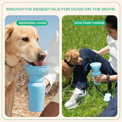 Springer Flip Dog Water Bottle | Portable Drinking Feeder with Foldable Food-Grade Silicone Bowl | One-Hand Squeeze & Leak-Proof | BPA-Free 20oz | Walking, Hiking & Camping | Puppy Essentials - Image 7