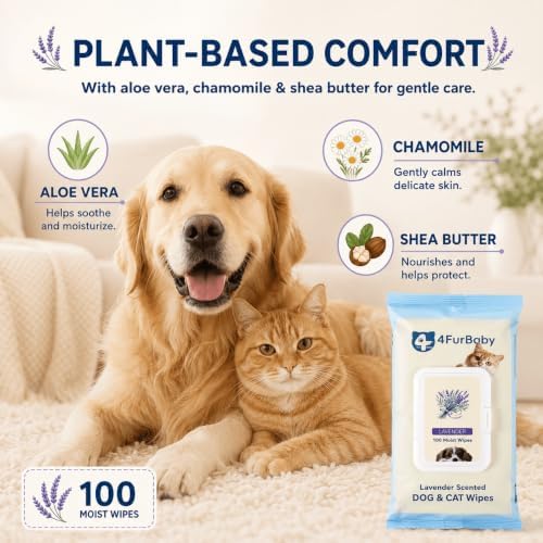 Dog Grooming Wipes for Paws and Butt, Lavender,100 Count - Image 4