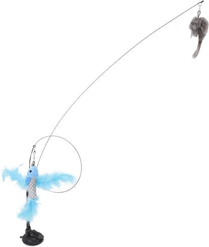 Pssopp Cat Toys, Wire Interactive Cat Wand Toy for Indoor