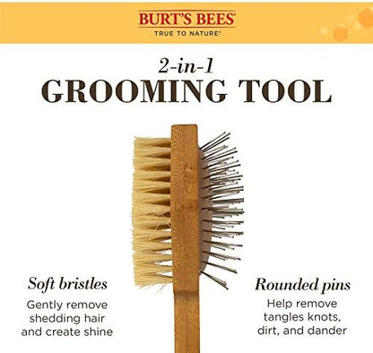 Burt's Bees for Pets Double Sided Pin and Hemp Bristle Dog Brush - Image 2