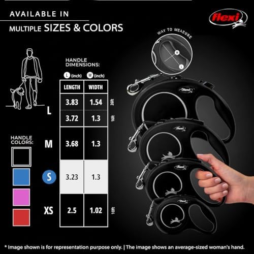 FLEXI® Classic Cord Retractable Dog Leash, Small, 26 ft - Black - Image 5