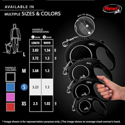 FLEXI® Classic Cord Retractable Dog Leash, Small, 26 ft - Black - Image 5