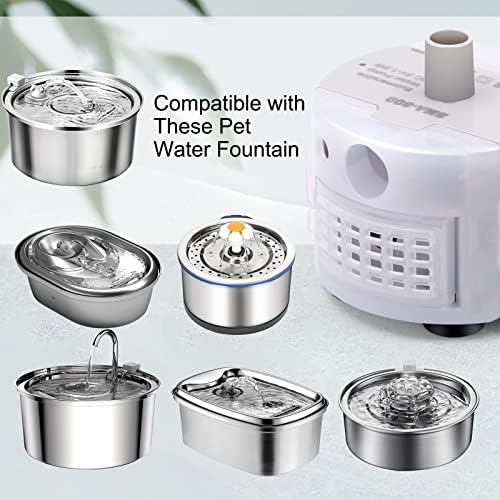 Cat Water Fountain Pump for 3.2L/108oz Stainless Steel Cat Water Fountain and 67oz/2L Stainless Steel Cat Fountain, Petilog Pet Fountain Pump, Ultra Quiet Cat Fountain Pump - Image 5