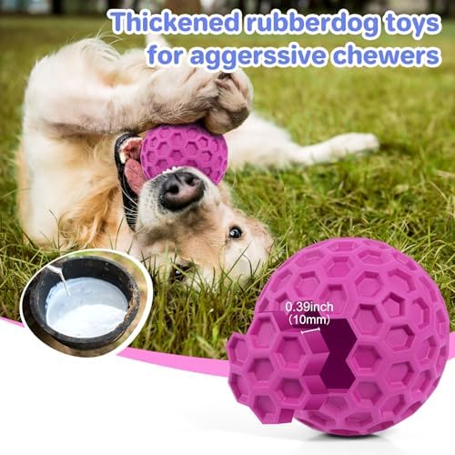 DISSKNIC Indestructible Squeaky Dog Balls, Dog Toys for Aggressive Chewers Large Breed for Relieving Anxiety, Tough Dog Chew Toys Balls for Aggressive Chewers, Outdoor Squeaky Cognitive Dog Toys - Image 3