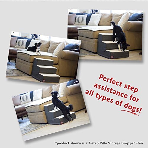 Majestic Pet 3 Step Portable Dog Stairs for Small Dogs to get on Bed Supports 25 lbs or Less – Dog Steps for High Bed with Machine Washable Cover – Pet Stairs for Cats Links Yellow - Image 4