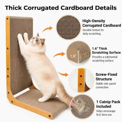 PatiencET L Shape Cat Scratcher, 26 Inch Cardboard Scratch Pad - Image 4
