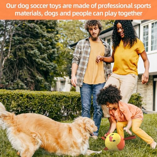 QDAN Dog Toys Soccer Ball with Straps, Interactive Dogs Toys for Tug of War, Puppy Birthday Gifts, Dogs Tug Toy, Dog Water Toy, Durable Dog Balls for Medium & Large Dog - Duck（8 Inch） - Image 2