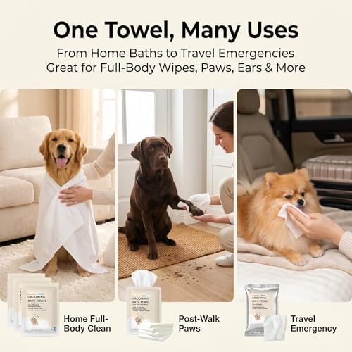 Toner Depot XL Pet Grooming Bath Wipes, Huge Rinse-Free Towels for Cleaning and Deodorizing Plant-Based Hypoallergenic Wipes for Dogs and Cats, 3 Pack (XXL 24x48) - Image 4