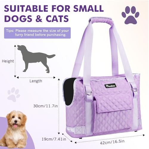 Pawaboo Dog Purse Carrier for Small Dogs with Pocket,Up to 11Lbs - Image 2