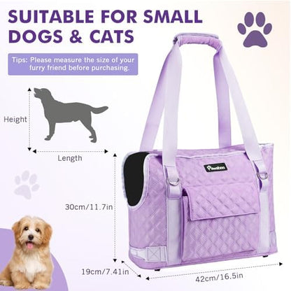 Pawaboo Dog Purse Carrier for Small Dogs with Pocket,Up to 11Lbs - Image 2